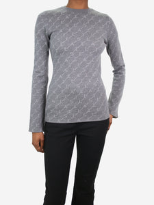 Stella McCartney Grey logo patterned wool-blend sweater - size IT 36