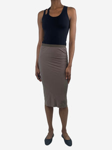 Rick Owens Brown midi skirt - size UK 6