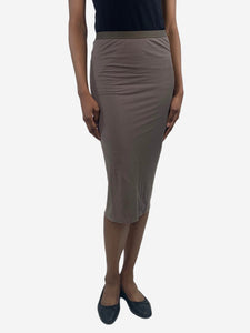 Rick Owens Brown midi skirt - size UK 6