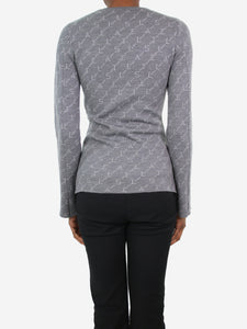 Stella McCartney Grey logo patterned wool-blend sweater - size IT 36