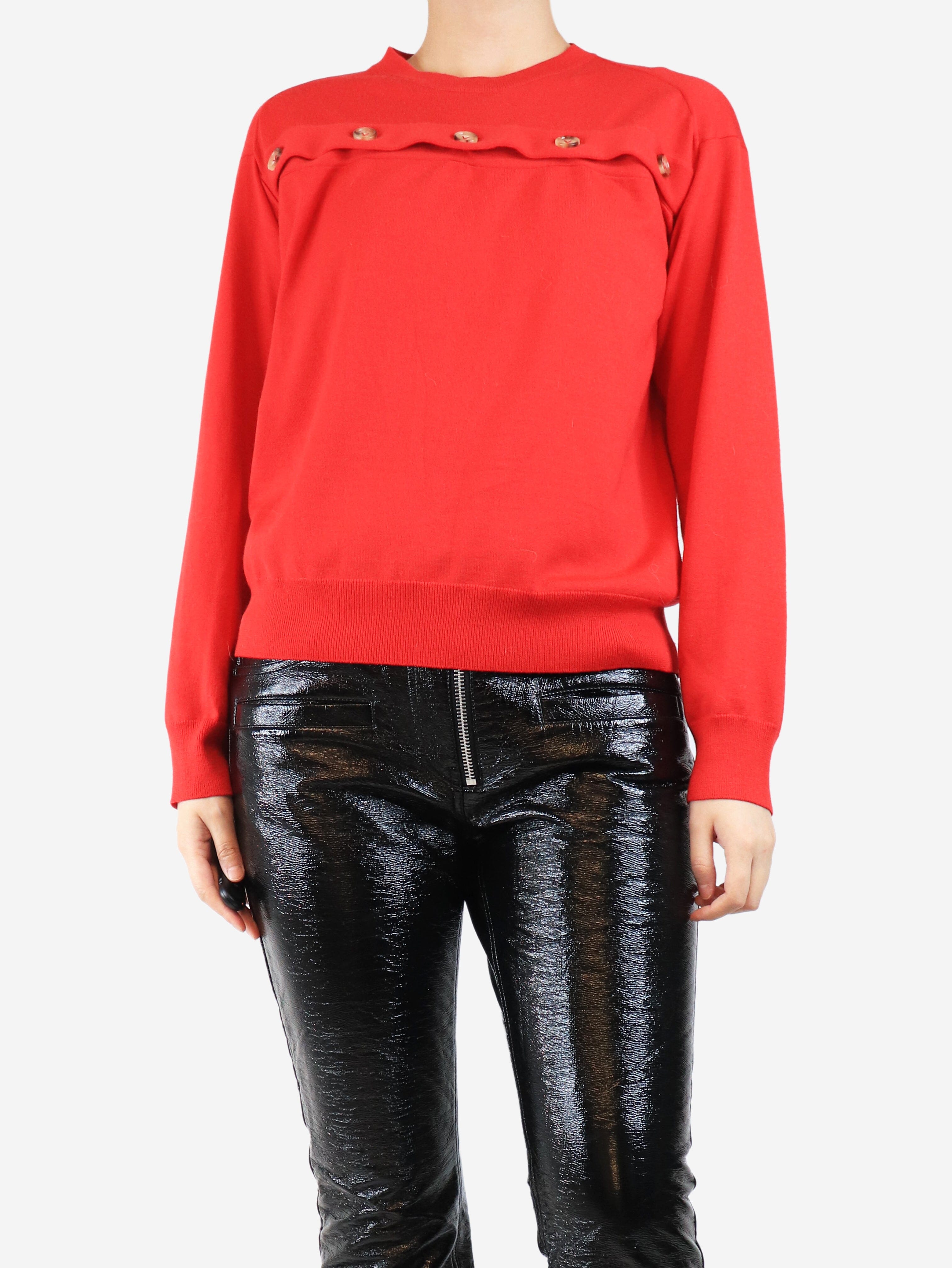 Red button-front sweater - size M Knitwear Bottega Veneta 