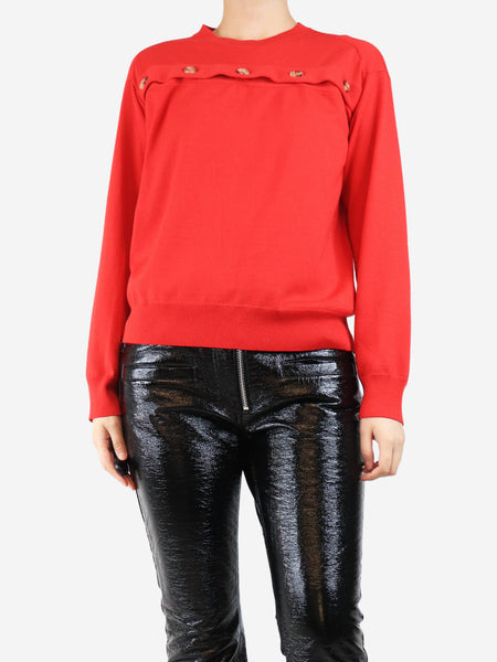Red button-front sweater - size M product image