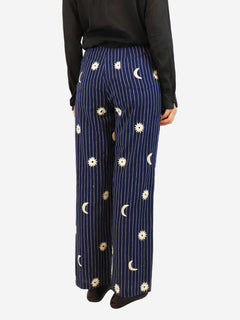 Blue and white celestial striped trousers - size S Trousers Alix of Bohemia 