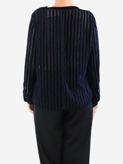 Blue velvet striped top - size UK 14 Tops Giorgio Armani 