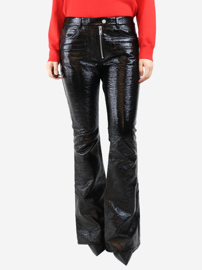 Black faux leather trousers - size UK 12 Trousers Courreges 