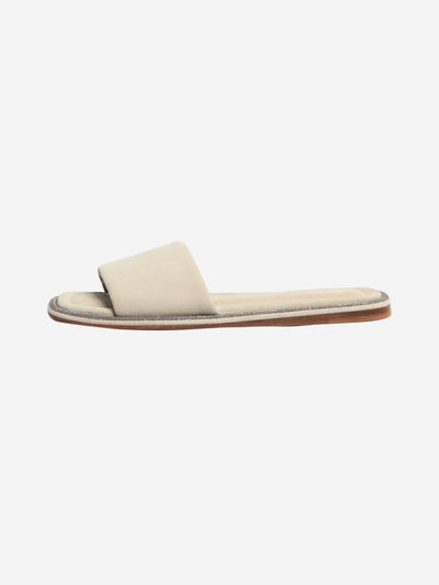 Grey suede slides - size EU 37 (UK 4) Flat Shoes Brunello Cucinelli 