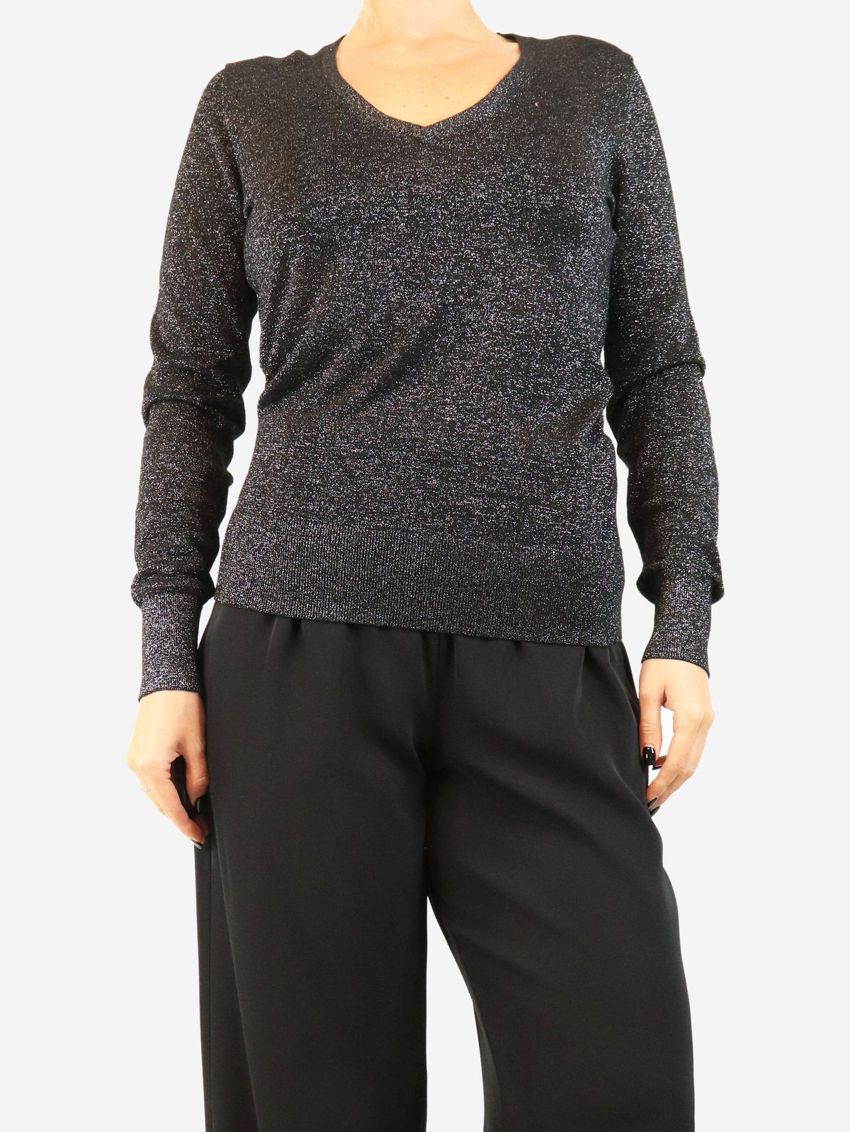 Black lurex knit top - size S Tops Joseph 