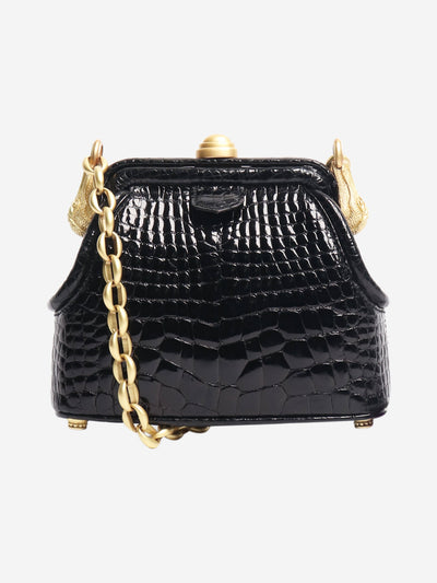 Black croc effect mini crossbody bag Cross-body Bags Barry Kieselstein-Cord 