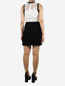 Sandro White and black sleeveless contrasting mini dress - size UK 8