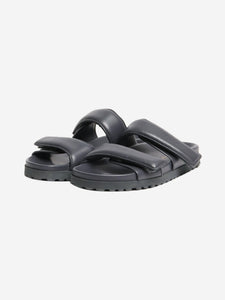 Gia x Pernille Teisbaek Dark grey padded strap sandals - size EU 40