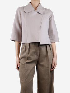 Colombo Neutral cropped wool jacket - size UK 12