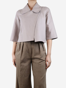 Colombo Neutral cropped wool jacket - size UK 12