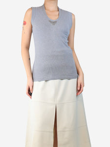Brunello Cucinelli Grey embellished tank top - size XL