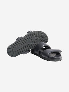 Gia x Pernille Teisbaek Dark grey padded strap sandals - size EU 40