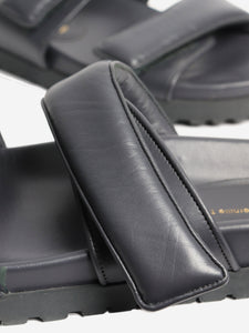 Gia x Pernille Teisbaek Dark grey padded strap sandals - size EU 40