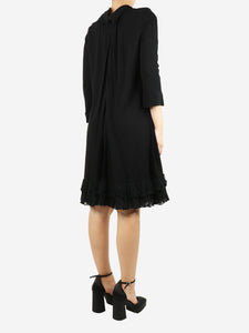 Balenciaga Black ruffle-trimmed mini dress - size UK 12