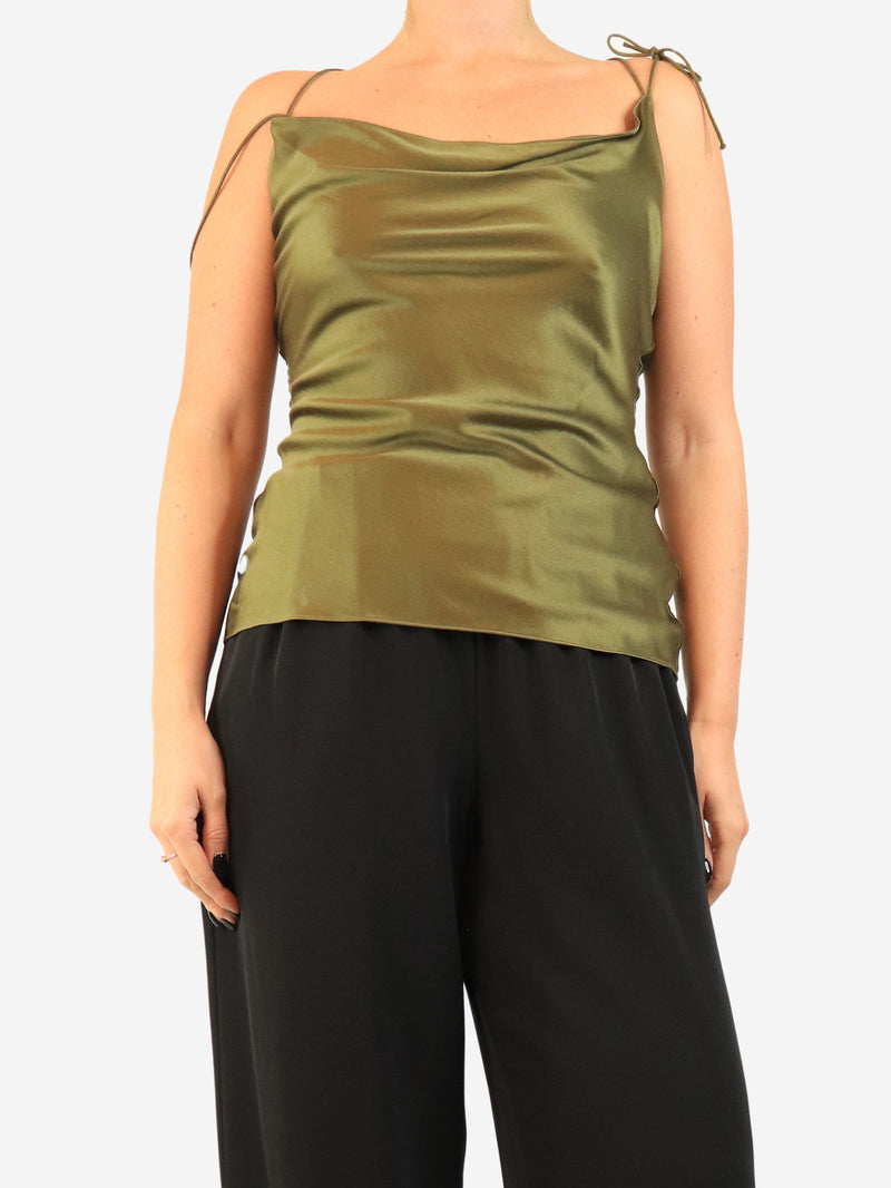Green satin silk strap top - size UK 8 Tops Roksanda 