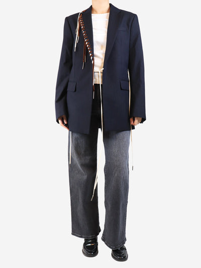 Blue blazer with lace detail - size UK 8 Coats & Jackets Dries Van Noten 