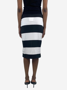 Burberry Black and white striped midi skirt - size UK 6