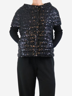 Black sequin puffer vest - size UK 14 Coats & Jackets Herno 