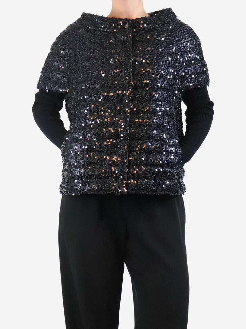 sequin puffer vest