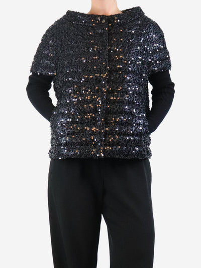 Black sequin puffer vest - size UK 14 Coats & Jackets Herno 