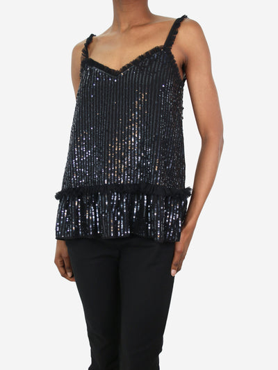 Black sequin embellished top - size XS Tops Needle & Thread 