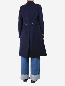 Weekend Max Mara Navy blue double-breasted wool coat - size UK 10