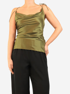 Green satin silk strap top - size UK 8 Tops Roksanda 