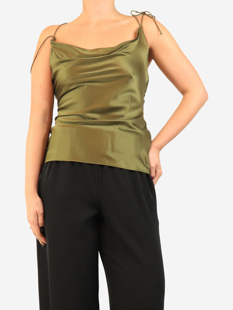 Green satin silk strap top - size UK 8 Tops Roksanda 