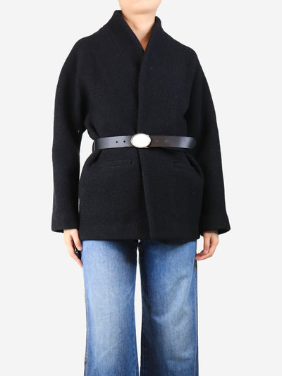 Black belted wool jacket - size UK 10 Coats & Jackets Ba&sh 