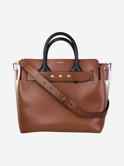 Brown structured leather tote bag Tote Bags Burberry 