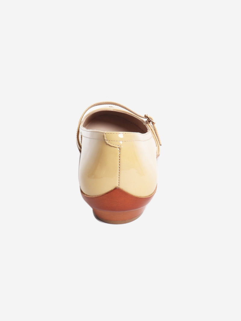 Beige Audrey patent flats - size EU 39.5 Flat Shoes Salvatore Ferragamo 