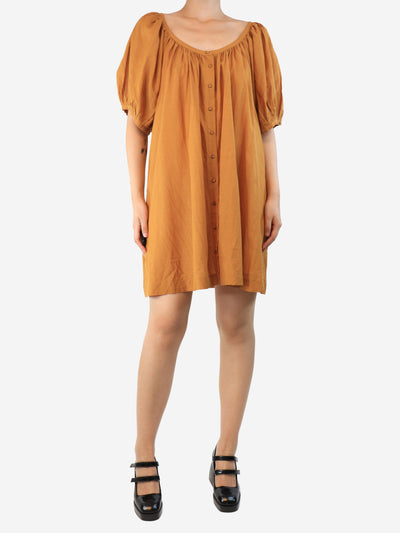 Turmeric puff-sleeved cotton-blend mini dress - size L Dresses Doen 