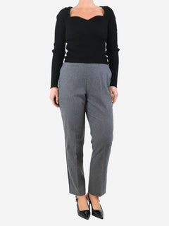 Grey wool trousers - size UK 12 Trousers Bamford 