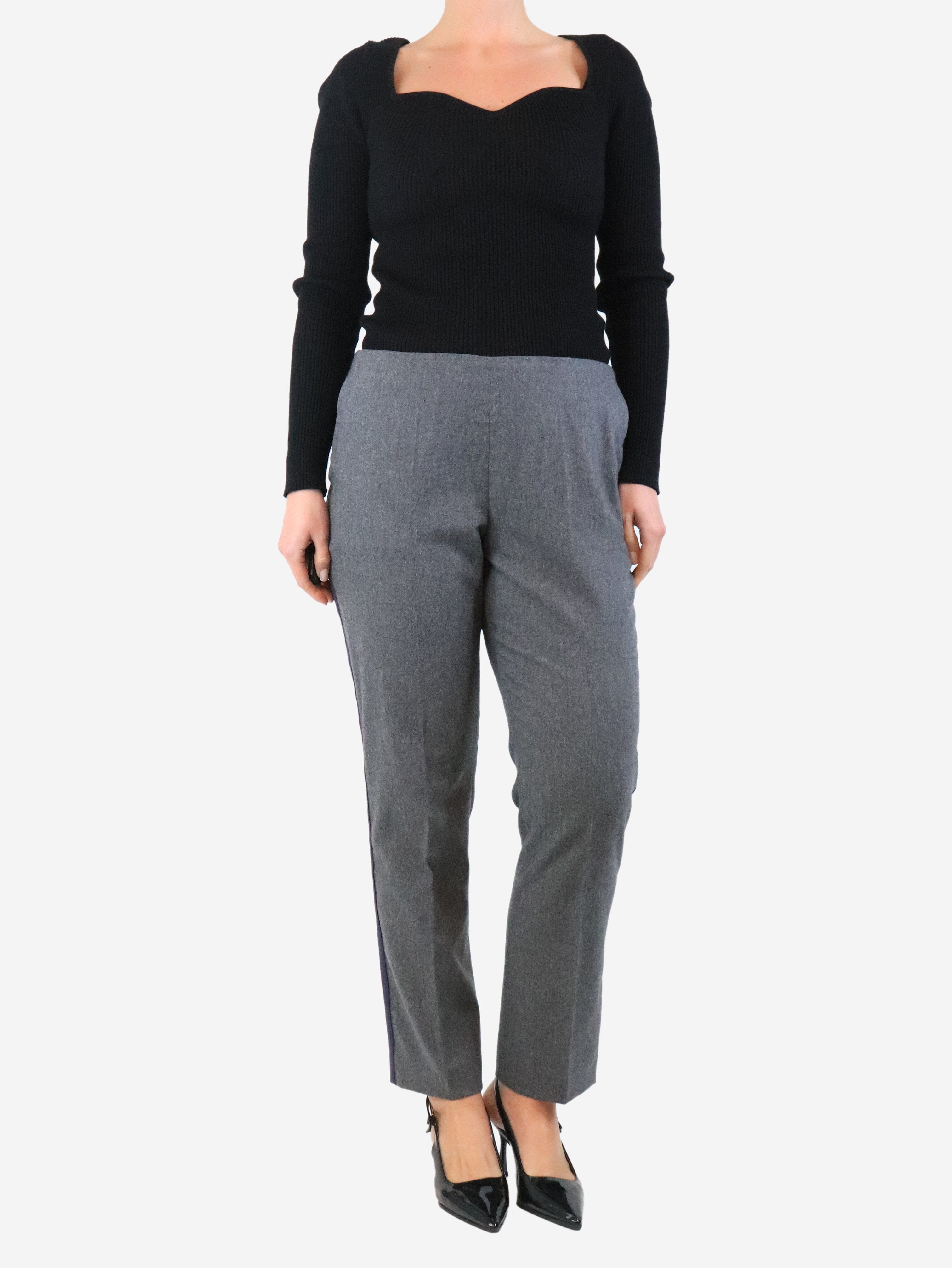 Grey wool trousers - size UK 12 Trousers Bamford 