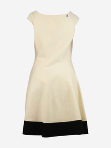 Christian Dior Cream off-shoulder wool-blend midi dress - size UK 14