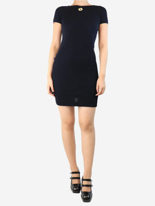 Chanel Navy ribbed dress - size UK 8