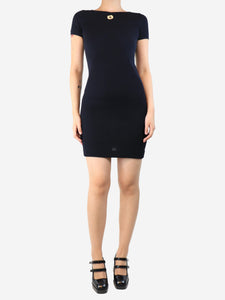 Chanel Navy ribbed dress - size UK 8
