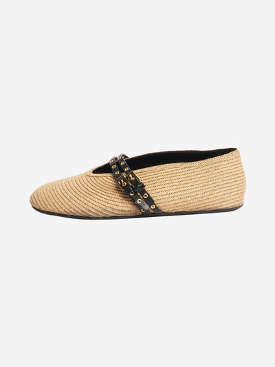 Neutral raffia ballet flats - size EU 38 Flat Shoes Alaia 