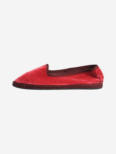 Red velvet slippers - size EU 40 Flat Shoes Flabelus 