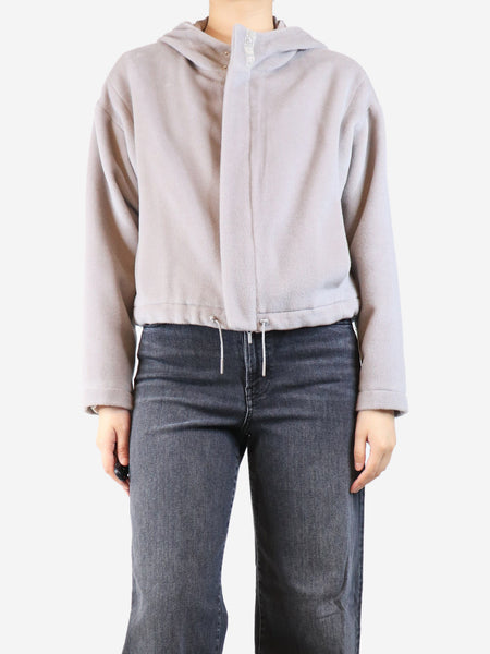 Grey cropped hooded jacket - size UK 8 product image