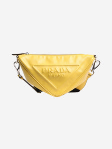 Prada Yellow Triangle leather bag