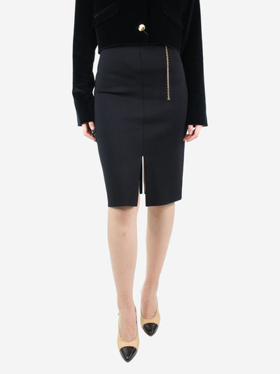 Black fitted pencil skirt with gold chain detail - size XS Skirts Givenchy 