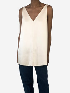 Joseph Cream sleeveless satin top - size UK 6