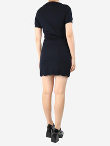Chanel Black striped v-neck dress - size UK 8