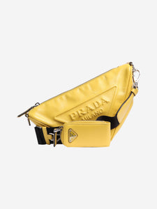 Prada Yellow Triangle leather bag