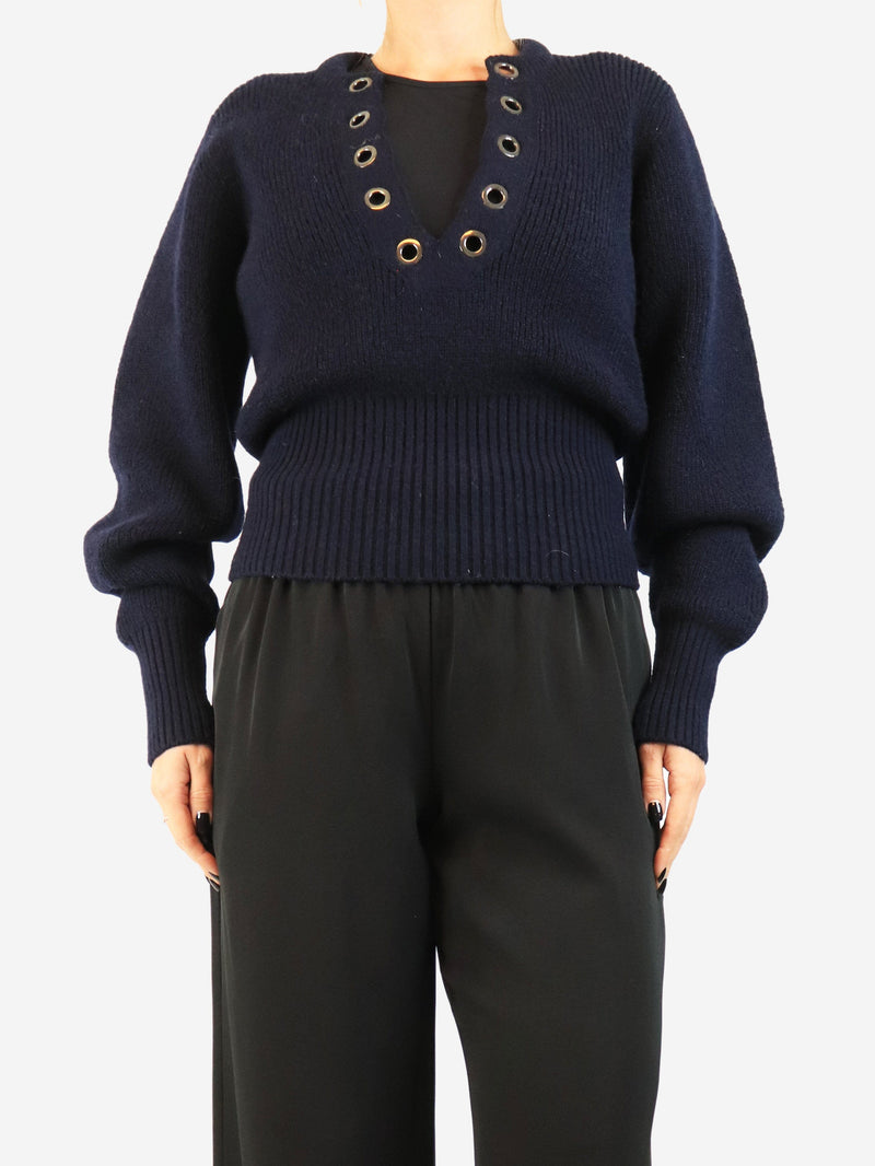 Navy eyelet knit sweater - size UK 10 Knitwear Isabel Marant 