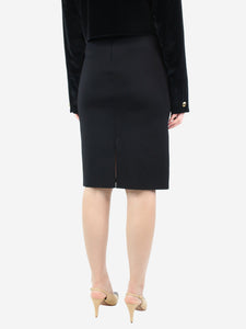 Givenchy Black fitted pencil skirt with gold chain detail - size XS