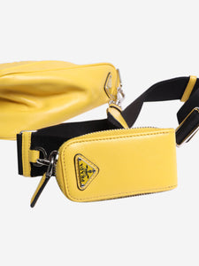 Prada Yellow Triangle leather bag